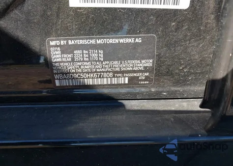 2017 BMW 330I xDrive z USA, uszkodzony, nr VIN WBA8D9C50HK677808